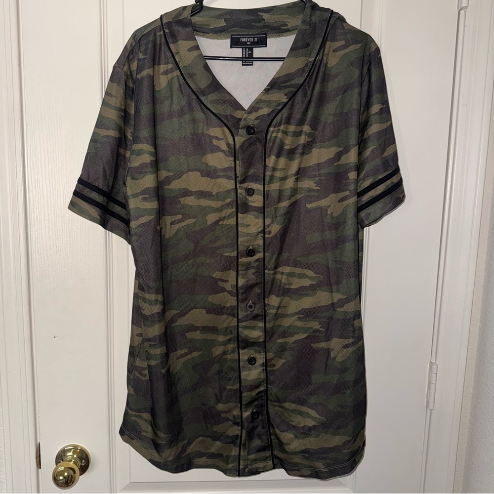 Forever 21 Camouflage Baseball Jersey
